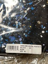 Load image into Gallery viewer, Amiri Black Swarovski Crystal Core Logo Painter TShirt