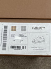 Load image into Gallery viewer, Burberry Mini Markham Check Sneaker with Velcro Straps