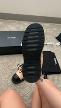 Load image into Gallery viewer, Chanel Calfskin Quilted Lace Up Combat Boots